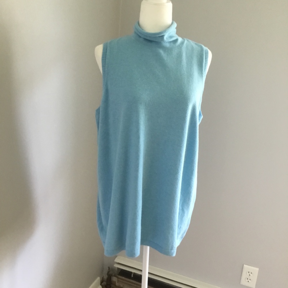 CHICOS ZENERGY CASHMERE BLEND SLEEVELESS SWEATER SIZE 3